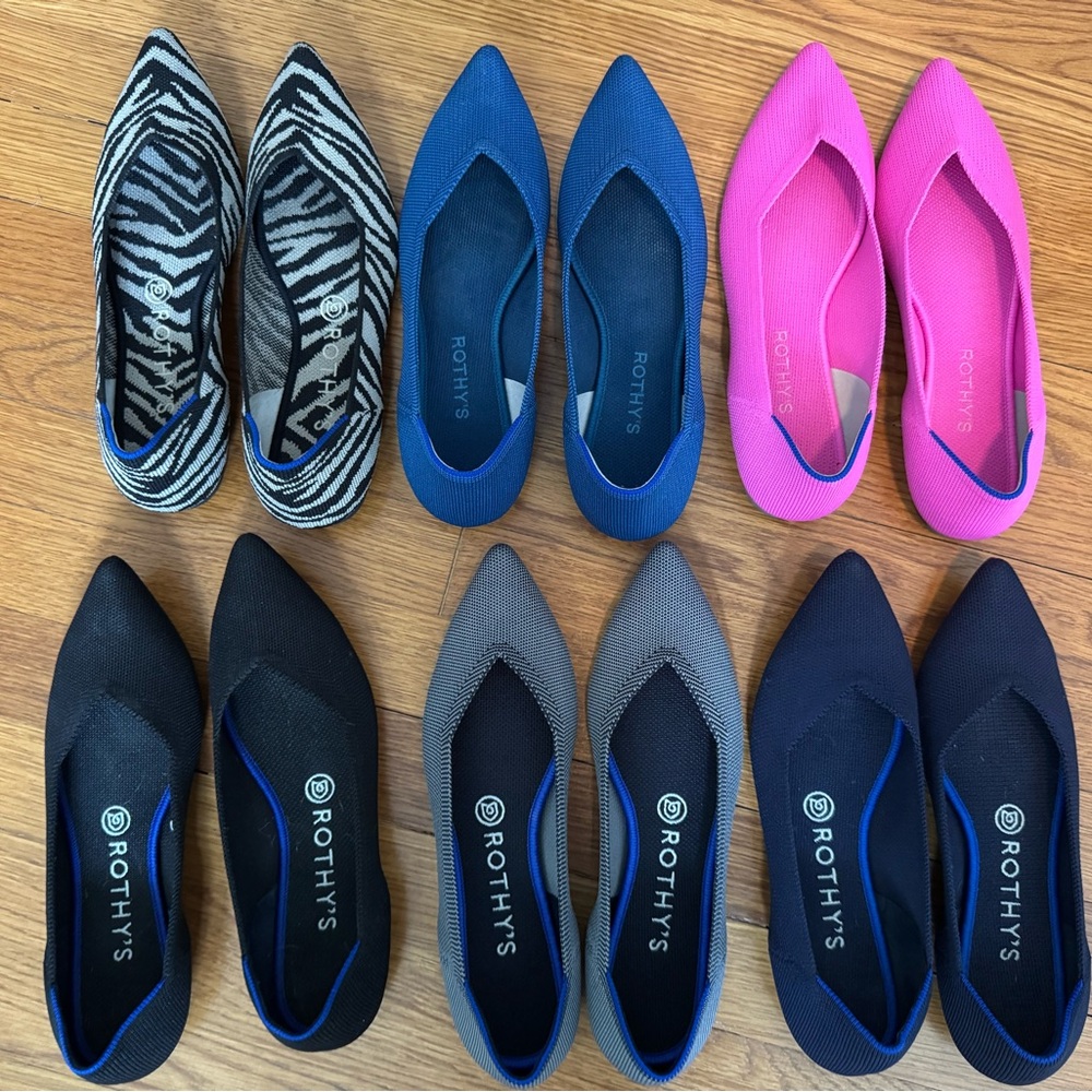 Rothy's The Point Flats ocean blue EUC (multiple colors)